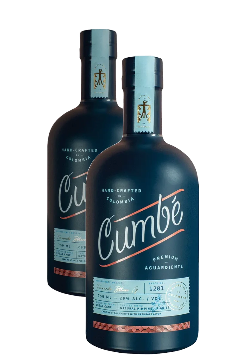 Deux bouteilles Cumbé Premium Aguardiente